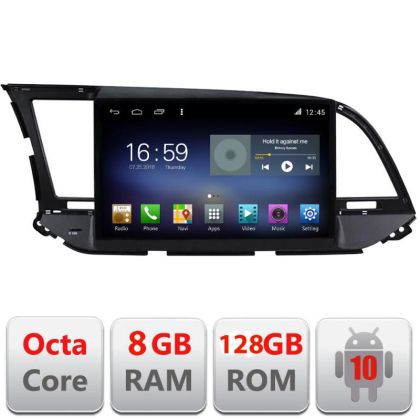 Navigatie Hyundai Elantra 2015-2018 F-581 Octa Core cu Android Radio Bluetooth Internet GPS WIFI DSP 8+128GB 4G