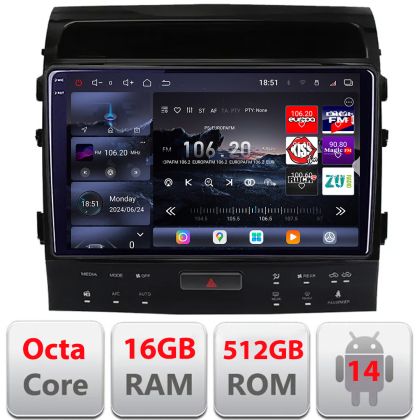 Navigatie Toyota Landcruiser 200 V8 2007-2015 cu navi si 360 Android radio gps internet 8 core QLED 2K 12+256GB 360 Edotec