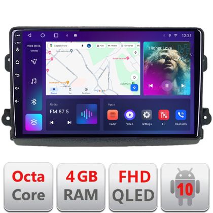 Navigatie Fiat Ducato 2021- dedicata Android QLED octa core 4+64 4G DSP FHD carplay android auto radio gps internet Android KIT-ducato2024+EDT-E309v3