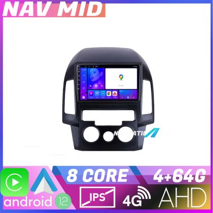 Navigatie Hyundai I30 2009 2012 clima manuala KIT I30AC EDOTEC-LITE Android Ecran 720P Octa Core 4 64 Carplay