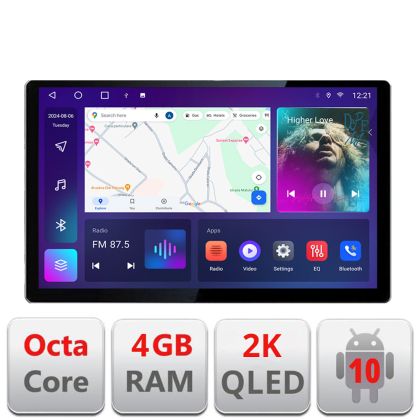 Navigatie dedicata Peugeot 407 2004-2011  Edonav ecran 13" 2K 4+32 Android Waze USB Navigatie 4G 360 Toslink Youtube Radio KIT