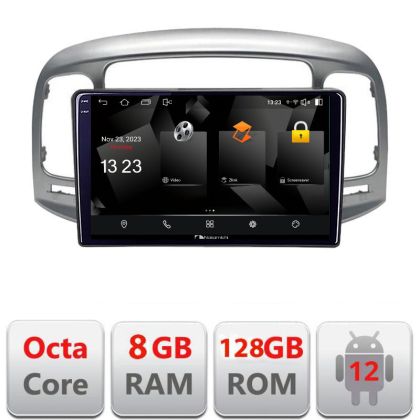 Navigatie Hyundai Accent 2006-2012 5960Pro-ACCENT Android Octa Core Qualcomm 2K Qled 8+128 DTS DSP 360 4G Optical