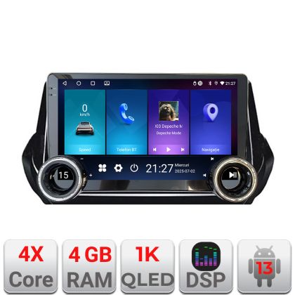 Navigatie Peugeot 2008 2020- Edotec  4+64 10.5 inch Incell 1K android Wifi 5Ghz gps internet  Kit-209-2020