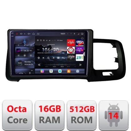 Navigatie Volvo S60 2008-2014 Edotec Kit-s60-08 8 core QLED 2K 12+256GB 360 Android Waze USB Navigatie Internet Youtube Radio