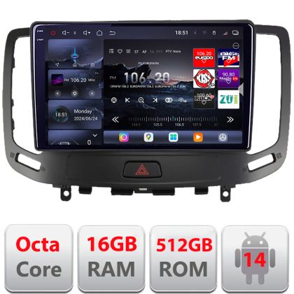 Navigatie Infiniti G35 G37 2006-2013 Android radio gps internet 8 core QLED 2K 12+256GB 360 Edotec