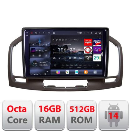 Navigatie Opel Insignia 2009-2013 Edotec Kit-114 8 core QLED 2K 12+256GB 360 Android Waze USB Navigatie Internet Youtube Radio