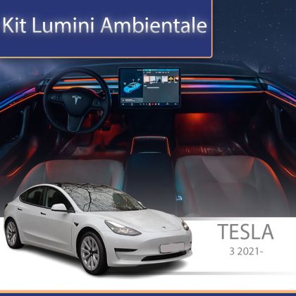 Lumini ambientale Tesla Model 3 2021-2022 set complet control telefon