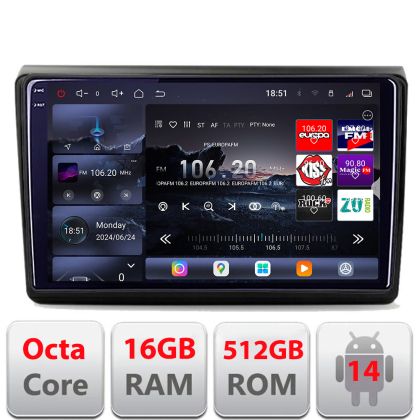Navigatie Fiat BRAVO 2007-2014 Edotec Kit-BRAVO 8 core QLED 2K 12+256GB 360 Android Waze USB Navigatie Internet Youtube Radio