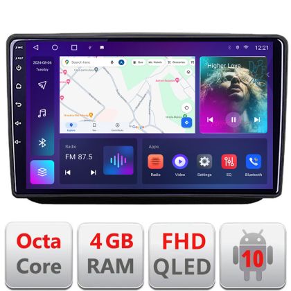 Navigatie Skoda Fabia 2 2009-2014 Android Ecran QLED octa core 4+64 carplay android auto KIT-fabia2+EDT-E310V3