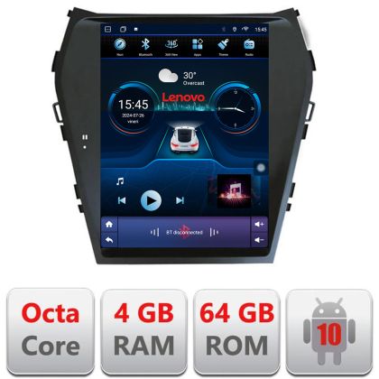 Navigatie Hyundai Santa Fe 2012-2018 tip tesla radio gps internet 8 Core 4+64 360 4G carplay android auto  kit-tesla-209+EDT