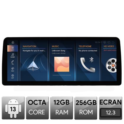 Navigatie dedicata Edotec BMW Seria I8 masini cu NBT, Android, Octa Core, 12+256, 12.3", Qled 2K 2400x900, Qualcomm 680