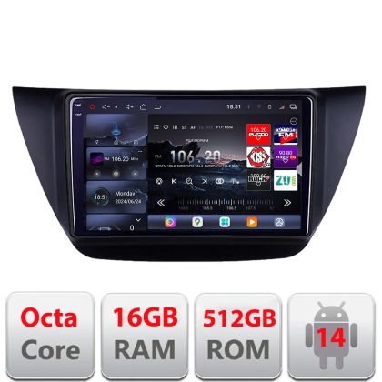 Navigatie Mitubishi Lancer 2001-2007 Edotec Kit-LANCER07 8 core QLED 2K 12+256GB 360 Android Waze USB Navigatie Internet Youtube Radio