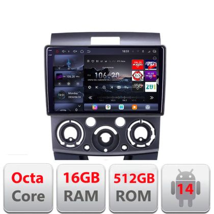 Navigatie Ford Ranger Mazda BT50 2007-2012 Edotec Kit-RANGER 8 core QLED 2K 12+256GB 360 Android Waze USB Navigatie Internet Youtube Radio v1