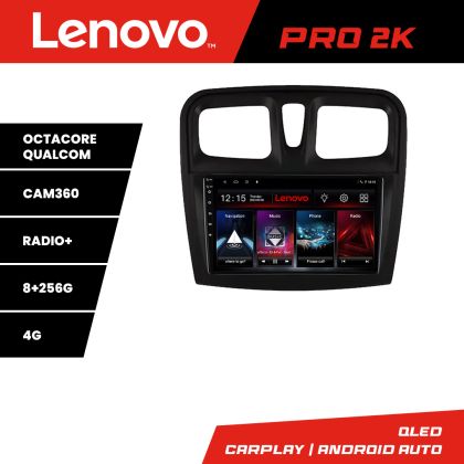 Navigatie Dacia Sandero 2012-2020 var B Android radio gps internet  8 core QLED 2K 8+256 360 Lenovo