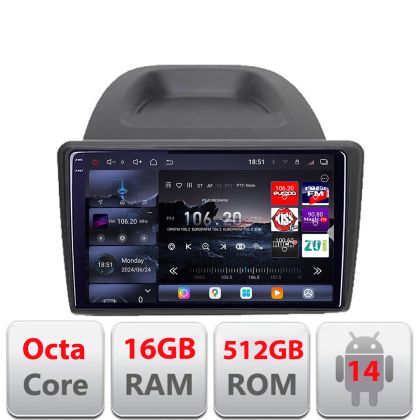 Navigatie Ford Fiesta 2012-2018 Edotec Kit-256 8 core QLED 2K 12+256GB 360 Android Waze USB Navigatie Internet Youtube Radio