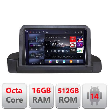 Navigatie BMW Seria 3 E90 fara ecran de fabrica 2005-2012 8 core QLED 2K 12+256GB 360 Android Waze USB Navigatie Internet Youtube Radio Edotec