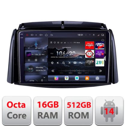 Navigatie Renault Koleos 2009-2016 Edotec Kit-KOLEOS 8 core QLED 2K 12+256GB 360 Android Waze USB Navigatie Internet Youtube Radio