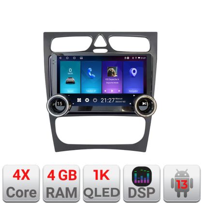 Navigatie Mercedes C W203 2000-2004 Kit-clk Edotec  4+64 10.5 inch Incell 1K android Wifi 5Ghz gps internet  Q