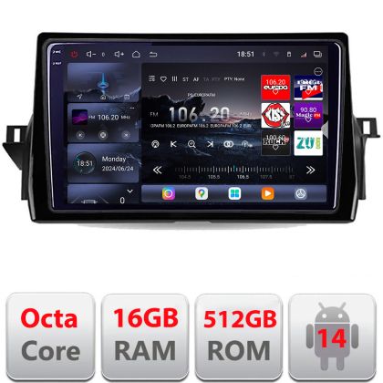 Navigatie Toyota Camry 2021- Edotec Kit-camry2021 8 core QLED 2K 12+256GB 360 Android Waze USB Navigatie Internet Youtube Radio