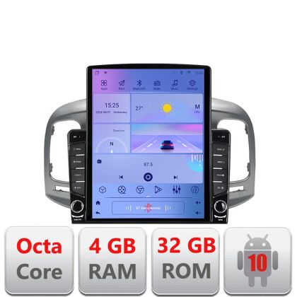 Navigatie Hyundai Accent 2006-2012 G-Accent ecran tip TESLA 9.7" cu Android Radio Bluetooth Internet GPS WIFI 4+32GB D