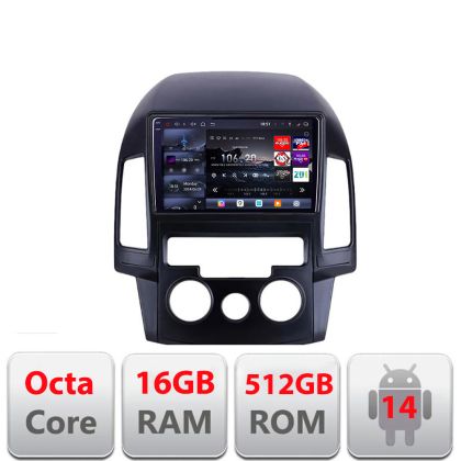 Navigatie Hyundai I30 2009-2012 clima manuala Edotec Kit-I30AC 8 core QLED 2K 12+256GB 360 Android Waze USB Navigatie Internet Youtube Radio