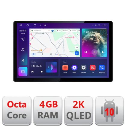 Navigatie Ford Focus C-max S-max Galaxy Mondeo unitati ovale Qled 2K Octa Core 4+32 LTE 4G DSP Wifi 5Ghz android auto carplay radio gps internet kit-ford-oval+EDT-E413-2K