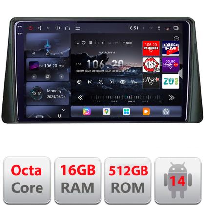 Navigatie Ford Focus 4 2019+ Kuga 2018-2023 Edotec Kit-focus4 8 core QLED 2K 12+256GB 360 Android Waze USB Navigatie Internet Youtube Radio