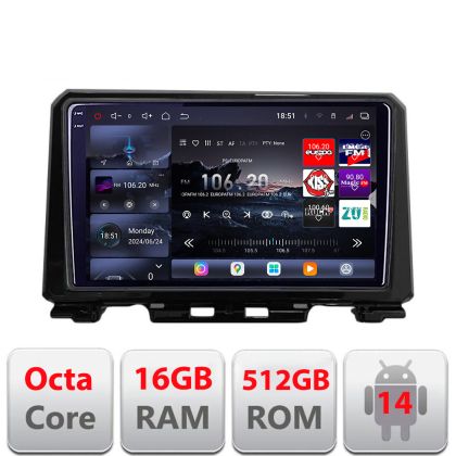 Navigatie Suzuki Jimny 2018- Edotec Kit-JIMNY 8 core QLED 2K 12+256GB 360 Android Waze USB Navigatie Internet Youtube Radio