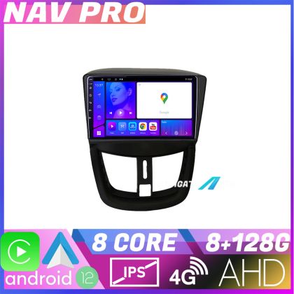 Navigatie Peugeot 207 KIT PE01 EDOTEC-LITE Android Ecran 720P Octa Core 8 128 Carplay