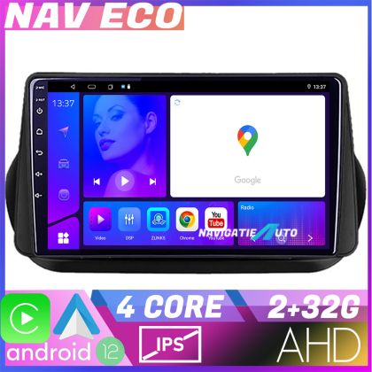 Navigatie Peugeot Bipper, Citroen Nemo, Fiat Qubo 2008-2017 NAVTEC Android Ecran 720P Quad Core 2+32 Carplay  Android auto v2