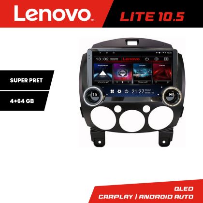 Navigatie Mazda 2 2007-2013 Lenovo  8 core 4+64 10.5 inch Incell 1K android Wifi 5Ghz gps internet  Kit-mazda2