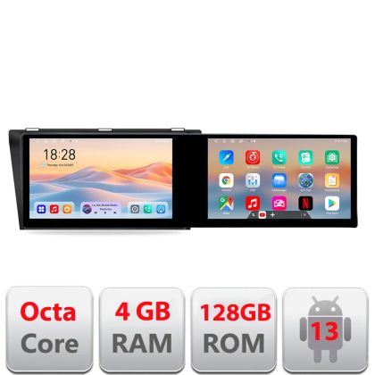 Navigatie Mazda 3 2009-2014 Kit-034 Edotec 2 ecrane  8 core 4+128 21.6 inch Incell android Wifi 5Ghz gps internet