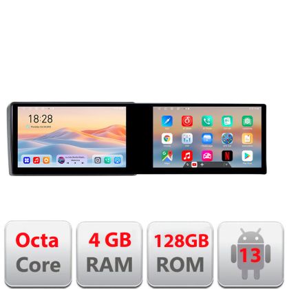 Navigatie Audi A3 8P Kit-049 Edotec 2 ecrane  8 core 4+128 21.6 inch Incell android Wifi 5Ghz gps internet