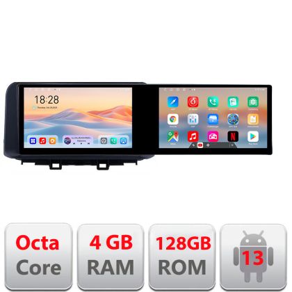 Navigatie Hyndai Kona Kit-1058 Edotec 2 ecrane  8 core 4+128 21.6 inch Incell android Wifi 5Ghz gps internet
