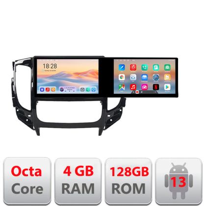 Navigatie Mitsubishi L200 2014-2020 Kit-1094 Edotec 2 ecrane  8 core 4+128 21.6 inch Incell android Wifi 5Ghz gps internet