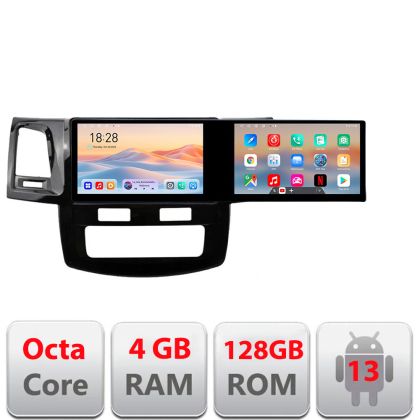 Navigatie Toyota Hilux 2008-2014 Kit-143 Edotec 2 ecrane  8 core 4+128 21.6 inch Incell android Wifi 5Ghz gps internet