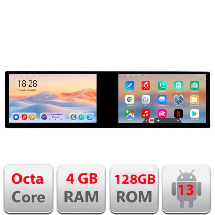 Navigatie Citroen C3 2018- Edotec 2 ecrane  8 core 4+128 21.6 inch Incell android Wifi 5Ghz gps internet