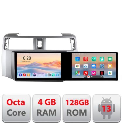 Navigatie Toyota 4runner 2009-2019 Edotec 2 ecrane  8 core 4+128 21.6 inch Incell android Wifi 5Ghz gps internet  KIT-4runner