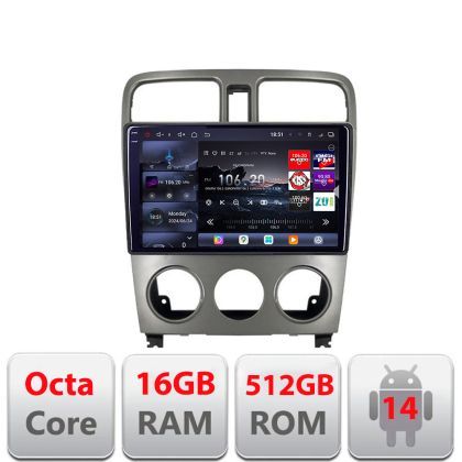 Navigatie Subaru Forester 2004-2008 Edotec Kit-FORESTER 8 core QLED 2K 16+512GB 360 Android Waze USB Navigatie Internet Youtube Radio