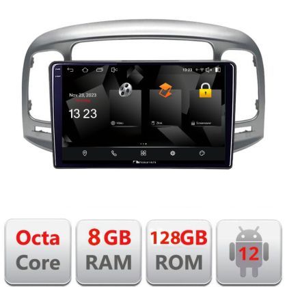 Navigatie Hyundai Accent 2006-2012 5960Pro-ACCENT Android Octa Core Qualcomm 2K Qled 8+128 DTS DSP 360 4G Optical