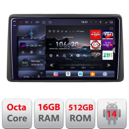 Navigatie Dacia Duster dupa 2019 Edotec Kit-199 8 core QLED 2K 16+512GB 360 Android Waze USB Navigatie Internet Youtube Radio