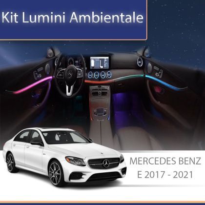 Lumini Ambientale chenar display 64 de culori Mercedes E W213 2017-2023 control pe sistemul original sau telefon