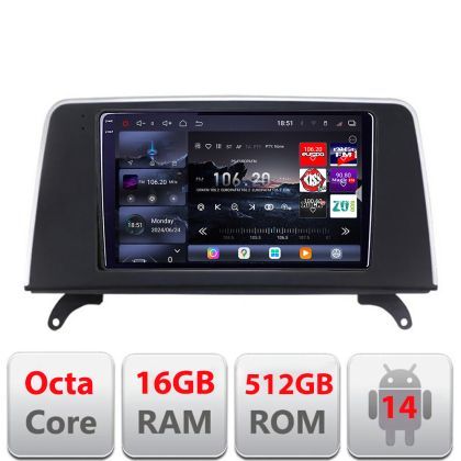 Navigatie BMW X5 X6 2009-2014 CIC 8 core QLED 2K 16+512GB 360 Android Waze USB Navigatie Internet Youtube Radio Edotec