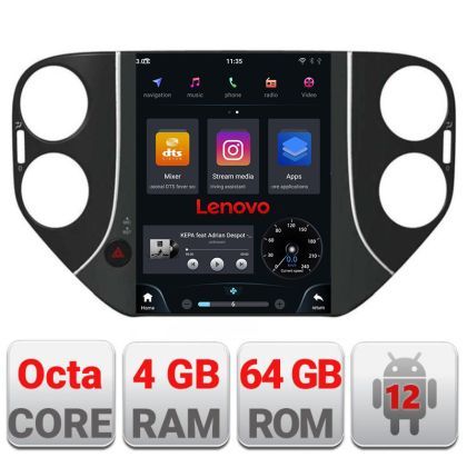 Navigatie VW Tiguan 2007-2012 tip tesla radio gps internet Qualcomm 8X 8+128 360 4G carplay android auto  kit-tesla-tiguan-10+