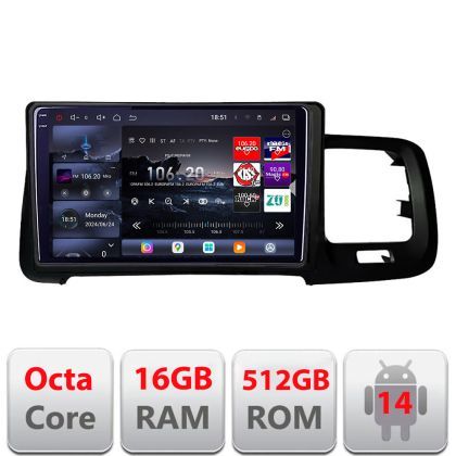 Navigatie Volvo S60 2008-2014 Edotec Kit-s60-08 8 core QLED 2K 16+512GB 360 Android Waze USB Navigatie Internet Youtube Radio