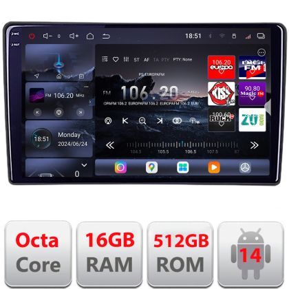 Navigatie Eclipse Cross 2019- Edotec Kit-eclipse 8 core QLED 2K 16+512GB 360 Android Waze USB Navigatie Internet Youtube Radio