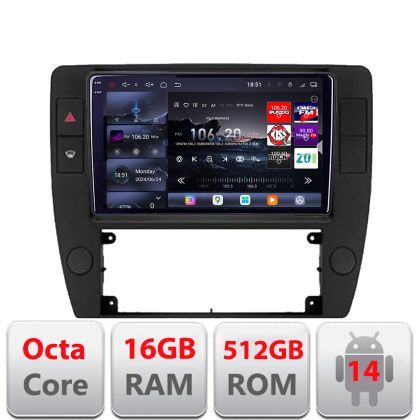 Navigatie Passat B5 1997-2004 Android radio gps internet 8 core QLED 2K 16+512GB 360 Edotec