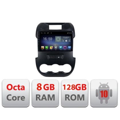 Navigatie FORD RANGER 2011-2015 Manual F-245 Octa Core cu Android Radio Bluetooth Internet GPS WIFI DSP 8+128GB 4G