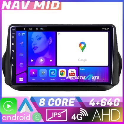 Navigatie Peugeot Bipper, Citroen Nemo, Fiat Qubo 2008-2017 Octa Core EDOTEC-LITE Android Ecran 720P Octa Core 4+64 Carplay  Android auto v1