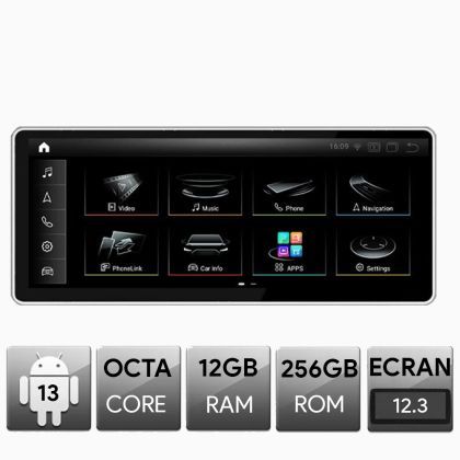 Navigatie Audi A4 A5 Concert Symphonie 2009-2014, Android, Octa Core, 12+256, 12.3", Qled 2K 2400x900, Qualcomm 680